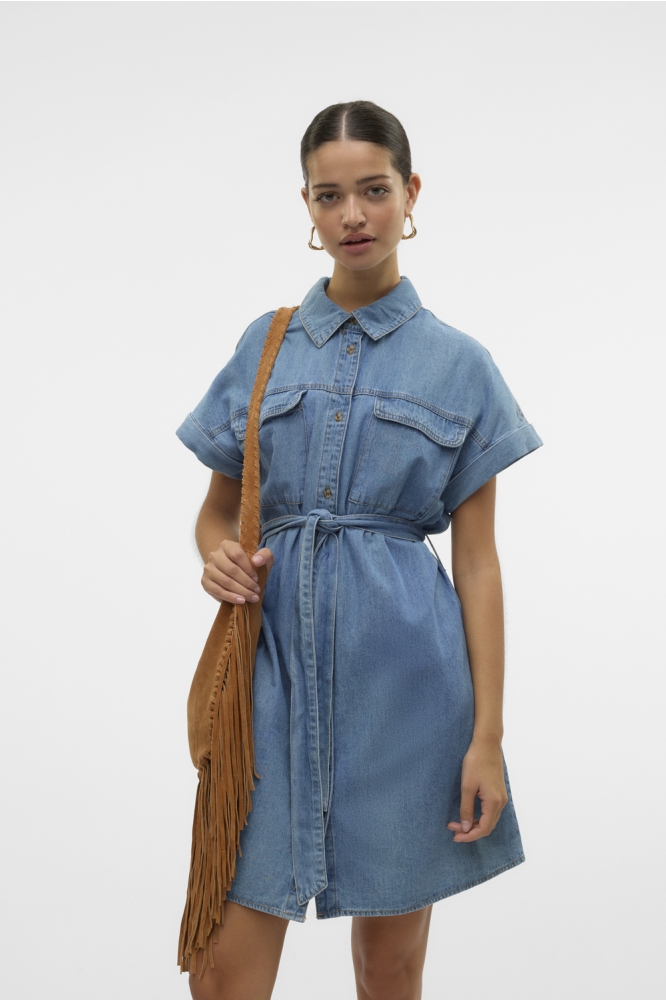 VMNOTUS SS SHORT DENIM DRESS YO371 10328263 MEDIUM BLUE DENIM